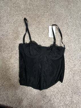 RAXNODE Black Lace Corset Top Size S